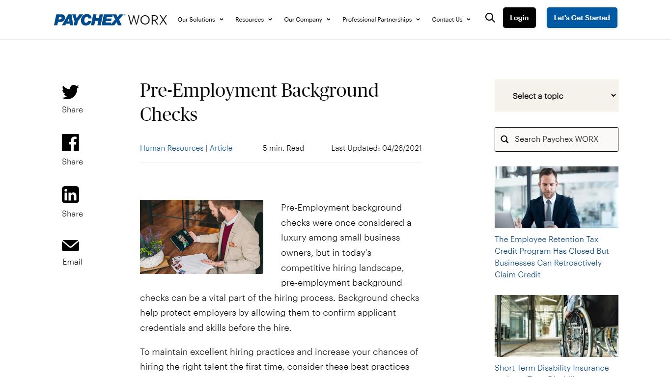 Pre-Employment Background Checks | Paychex